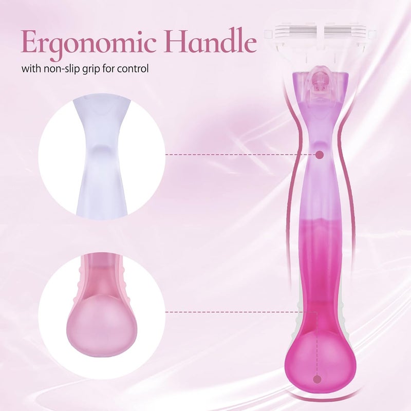 VANEST Replacement Handle Compatible with Gillette Venus, Comfort Glide Razor Handle Non-slip Ergonomic Handles for Women (Hot Pink) - Image 3